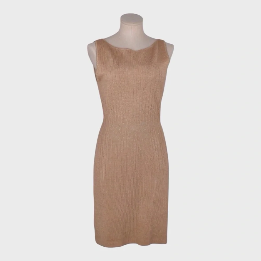 White House Black Market Metallic Scoop Back Sweater Knit Dress